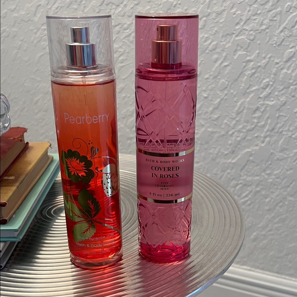 Bath & Body Works NWT Pearberry and Covered in Roses Fine Fragranced Mists